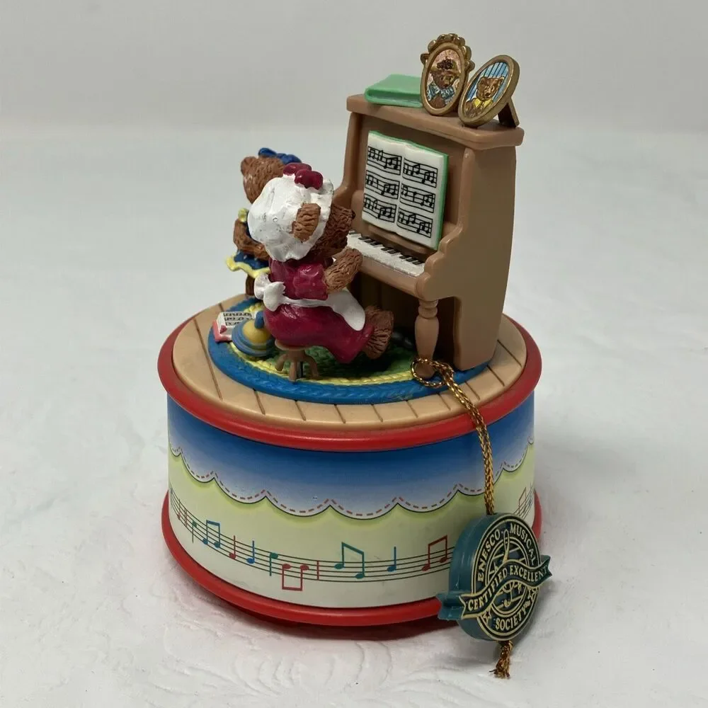 ENESCO Action Musical Music Box Piano Bear 
